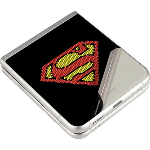 DC Comics Superman Logo Pixels Galaxy Z Flip3 5G Skin